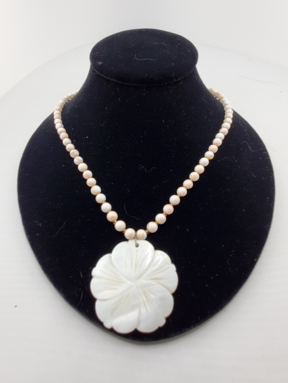 Sterling MOP Shell Hibiscus Necklace